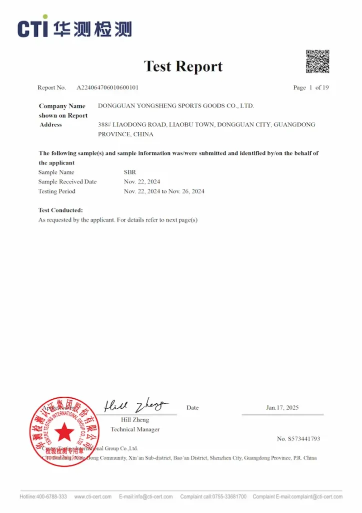 CTI PFAS-free screening test report for eco-friendly custom EVA hard shell cases.